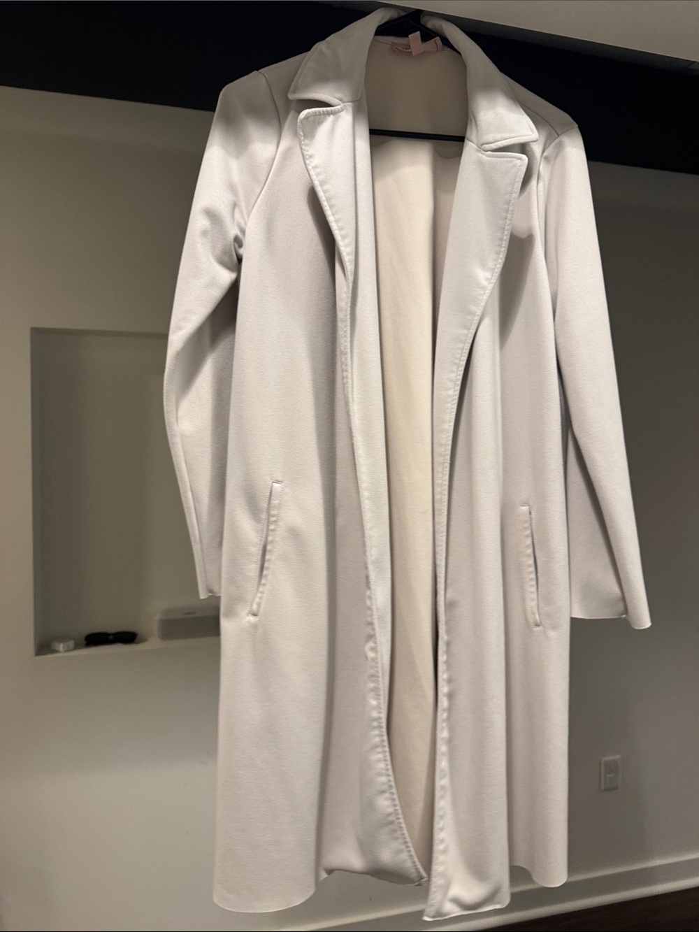 Philosophy Light Gray Open-Front Trench Coat